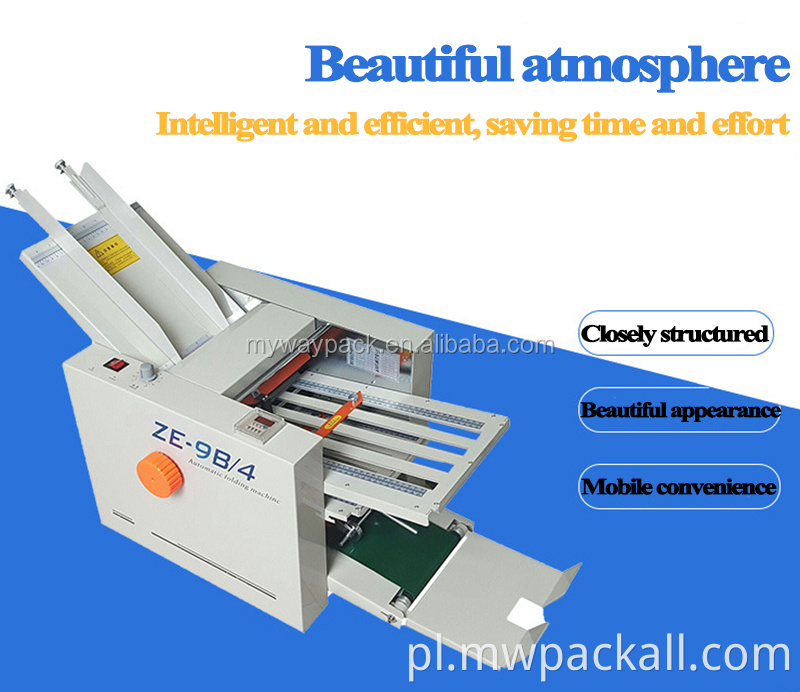 A4 Rozmiar dwóch płyt Folder Automatyczna maszyna do składania papieru do broszury z wyeksportowanym standardem